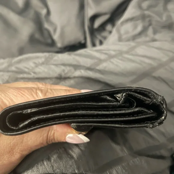 Gucci Black Leather bifold Wallet with Bamboo Accent vintage - Picture 3 of 12